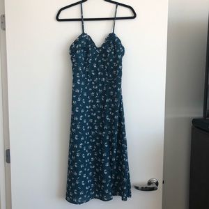 Floral printed sundress with leg slit